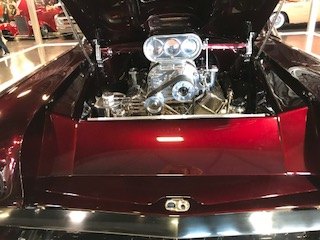 Chrome supercharged engine in the 2020 Dick Bertolucci Award-winning car